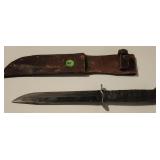 Western Hunting Knife w/leather sheath, Boulder CO