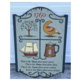 1760 wooden wall decoration sign
