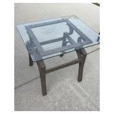 Glass top side table