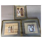 3pc Egyptian Papyrus artwork