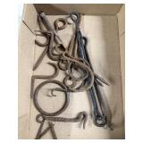 Antique forged iron hooks
