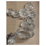 Antique glass salt dips with master dip