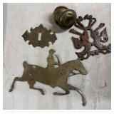 Antique brass horse and door decorations