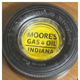 Moore's Gas & oil advertising ashtray tire
