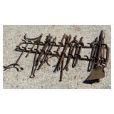 Early Forged Iron Tool Set w/ Rack
