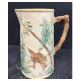 majolica  hand-painted pitcher