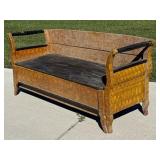 Early Painted Settee / Bed, Alligator Paint