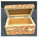 Early wooden hand handed miniature box