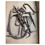Antique forged iron hooks