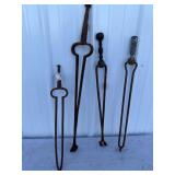 Blacksmith and fireplace tools