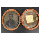 1800s early photo with cloth type photo frame