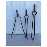 Antique fireplace utensils