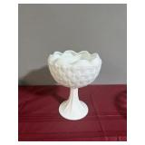 Milk glass compote