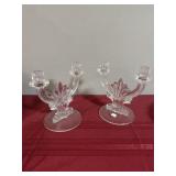 Decorative glass double candle holders