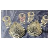Glass double candle holders