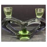 Art glass Heart candle holder