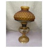 Carmel colored oil, lamp and shade
