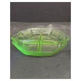 Uranium glass divided dish