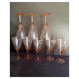 Pink glass stemware