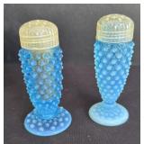 Blue Hobbnail, salt and pepper shakers