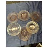 Pink depression, glass plates