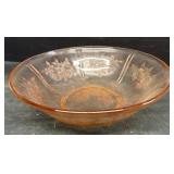 Pink glass berry bowl