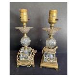 The glass table lamps