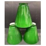 (3) Green glass shades