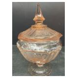 Pink glass candy dish