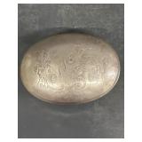 Early silver plated, toilet soap container