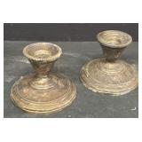 Sterling silver weighted candleholders
