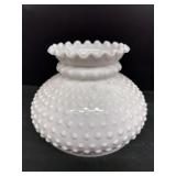 Milk, glass, hobnail shade