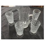Water, pitcher, and glasses