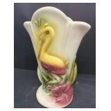 USA pottery flamingo vase