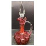 Cranberry glass cruet