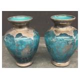Silver printed early vases