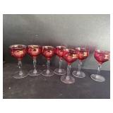 Cranberry glass goblets
