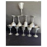 Early American pewter goblet