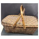 Antique Basket with Lid Signed by Maker
