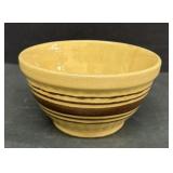 Small Yellow Ware Brown Stripe Mixing Bowl