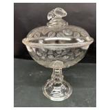 Rose Early American Pattern Gl Covered Compote