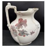 Large Ironstone China Floral Pitcher