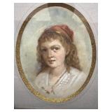 Victorian Pastel Portrait of Girl
