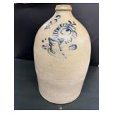 3 Gal Blue Decorated Stoneware Jug