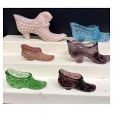 (6) Fenton Glass Shoes