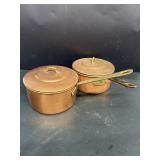 (2) copper brass pots
