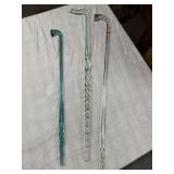 (3) Swirled Hand Blown Glass Canes