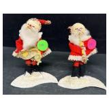 2 Vintage Japan Santa Claus Figures