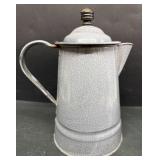 Gray Graniteware Coffee Pot