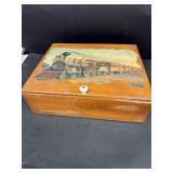 Wooden box with the train decal